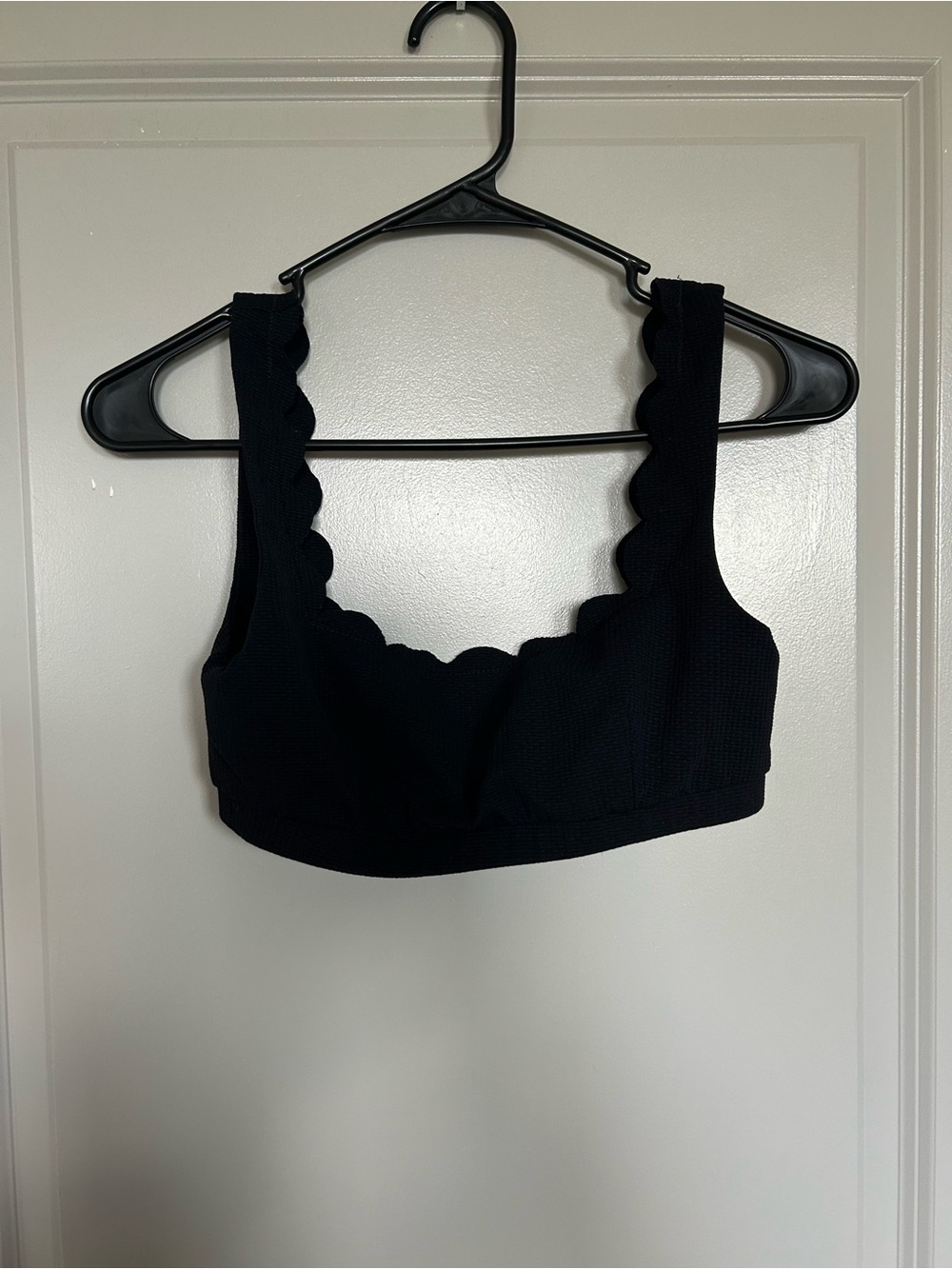 Marysia Swim Black Scalloped Bikini Top